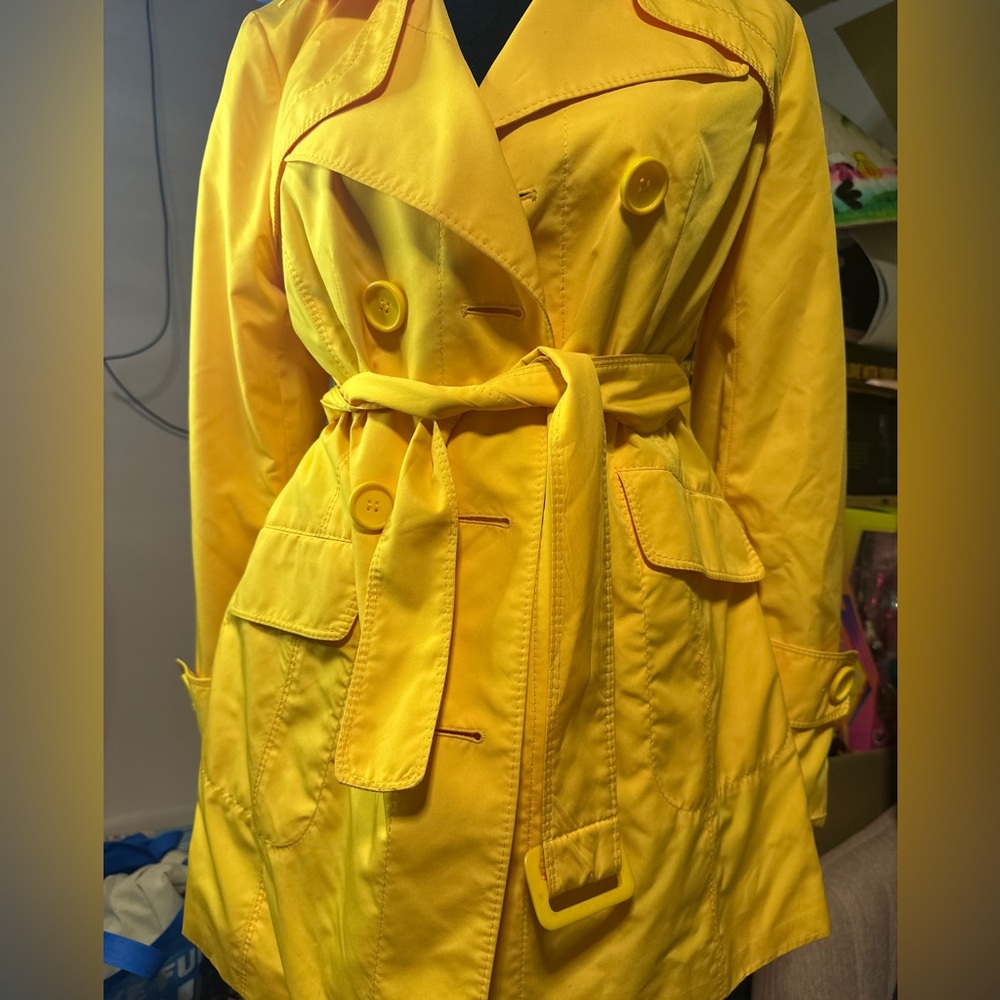 The Limited Yellow Trench Coat with Belted Waist